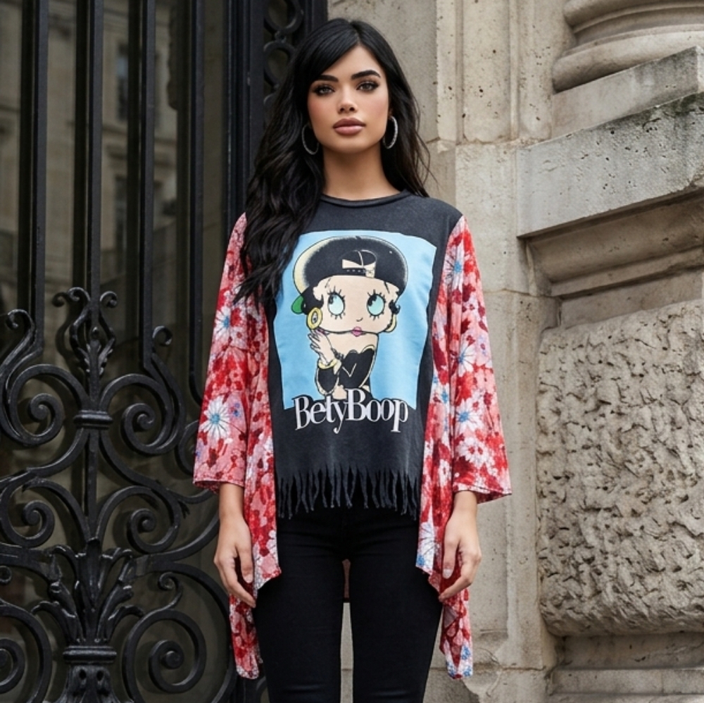 OOAK Betty Boop Graphic Top Sz Sm-3x